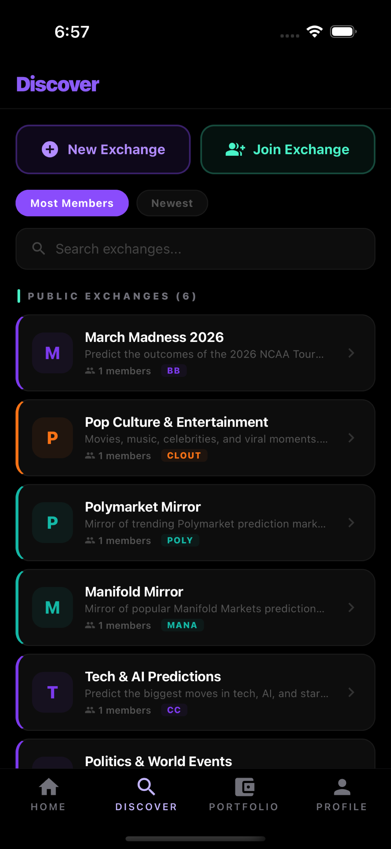 Forekast iOS exchange discovery